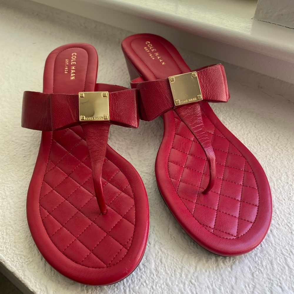 Cole Han Bow Sandals Wedge